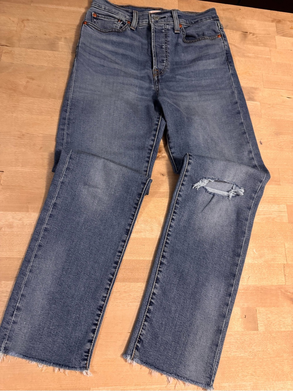 Levi's women’s Wedgie Straight leg raw hem button fly